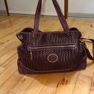 Roots Woven Leather Purse